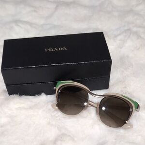 Prada Women's Sunglasses - Green and Tan
